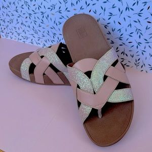 Flitflop Pink and Glitter Sandals Size 8